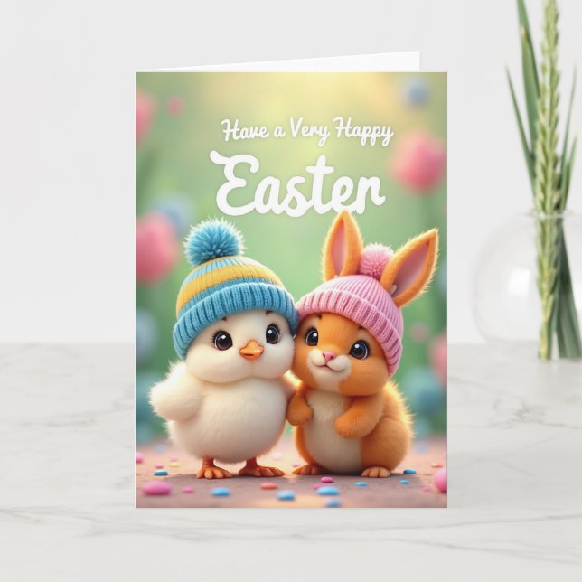 Tarjeta de primavera de amigos lindos (Anverso)