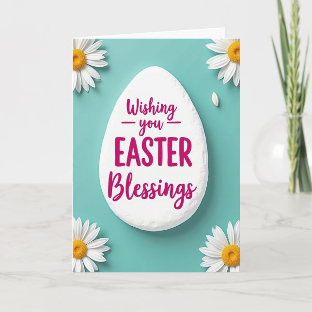 Tarjeta de primavera de bendiciones de Pascua (Anverso)
