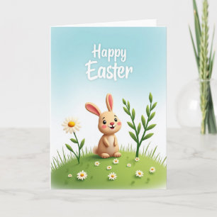 Tarjeta de primavera de conejito Daisy