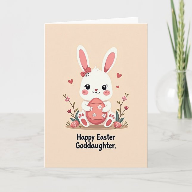 Tarjeta de primavera de conejito dulce (Anverso)