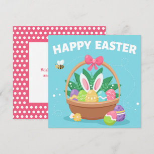 Tarjeta de primavera de conejo de Pascua