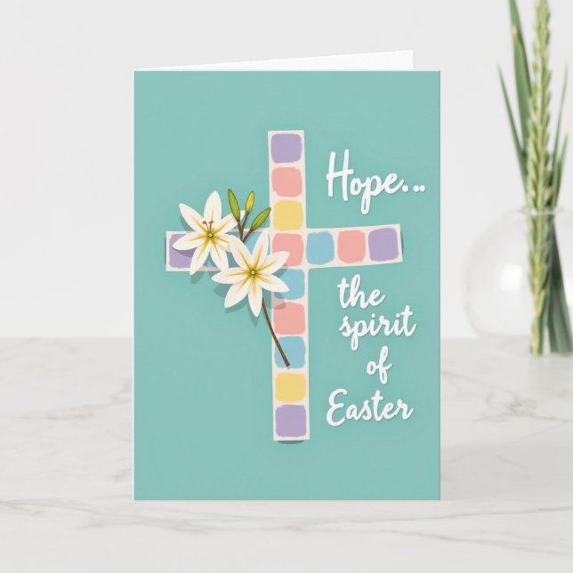 Tarjeta de primavera de esperanza y Pascua (Anverso)