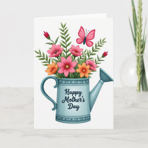Tarjeta de primavera de flores Aqua
