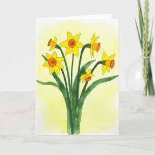 Tarjeta de primavera de flores doradas