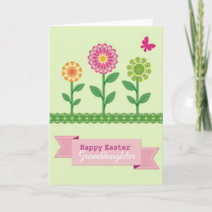 Tarjeta de primavera de flores geométricas