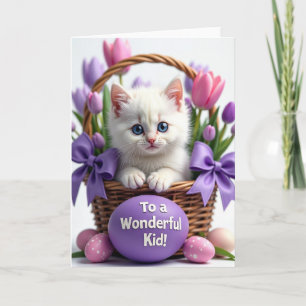 Tarjeta de primavera de gatito adorable