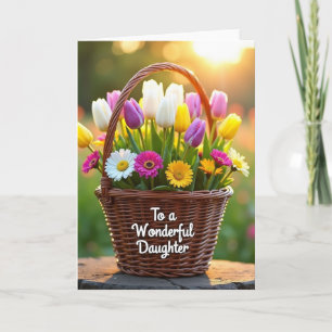 Tarjeta de primavera de hijas doradas