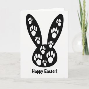 Tarjeta de primavera de huellas de conejito