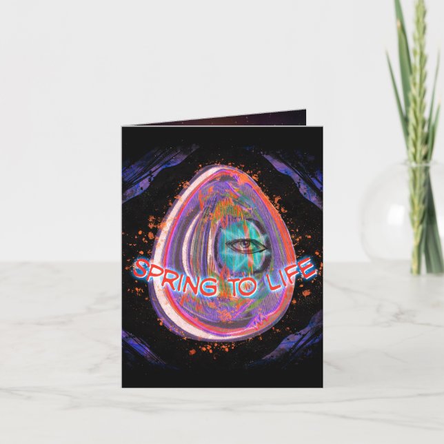 Tarjeta de primavera de huevo ocular místico (Anverso)