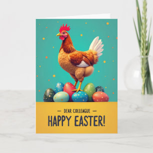 Tarjeta de primavera de huevos de gallo festivos