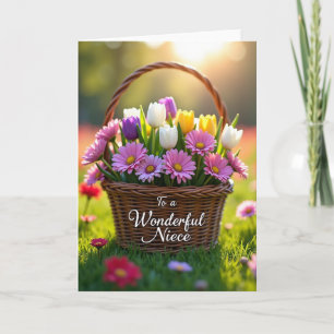 Tarjeta de primavera de la sobrina radiante