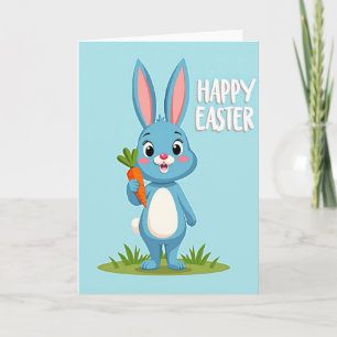 Tarjeta de primavera de liebre feliz