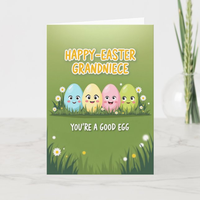 Tarjeta de primavera de óvalos felices (Anverso)