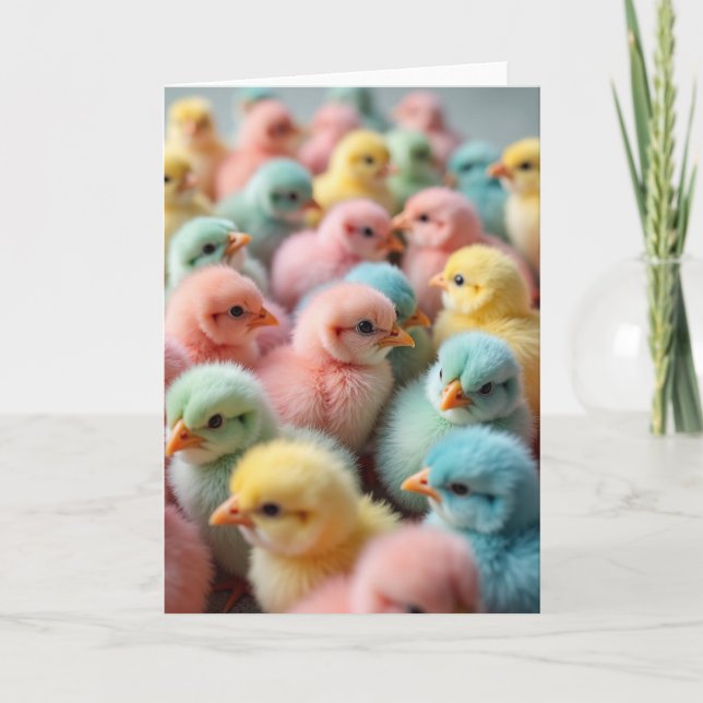 Tarjeta de primavera de pájaros pastel (Anverso)