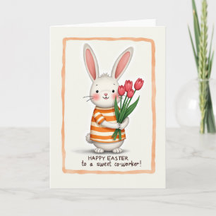 Tarjeta de primavera de ramo de conejito