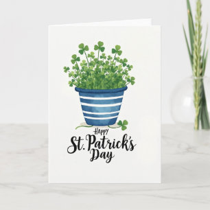 Tarjeta de primavera de trébol de cuatro hojas
