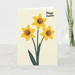 Tarjeta de primavera de tres flores amarillas