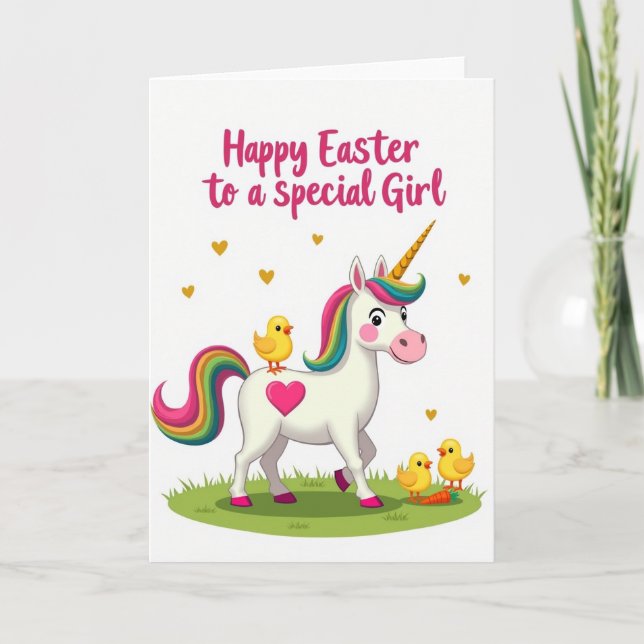 Tarjeta de primavera del caballo arcoíris (Anverso)