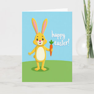 Tarjeta de primavera del conejo feliz