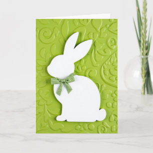 Tarjeta de primavera del conejo verde