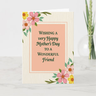 Tarjeta de primavera del día de la madre melocotón