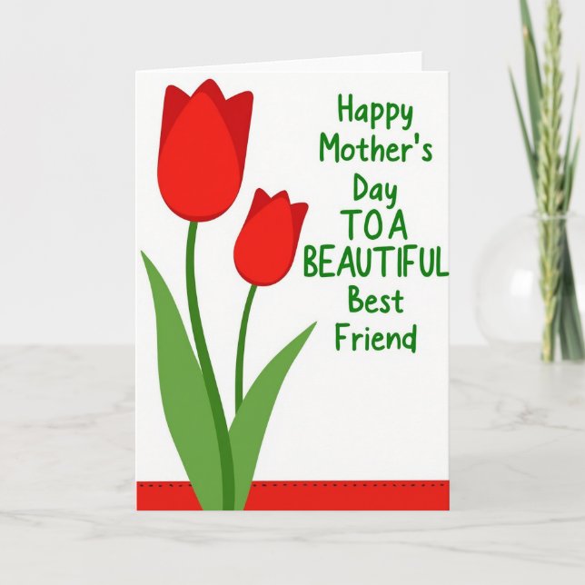 Tarjeta de primavera del día de las madres con est (Anverso)