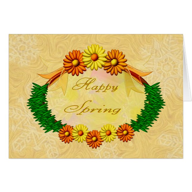 Tarjeta de Primavera Dorada (Anverso (Horizontal))