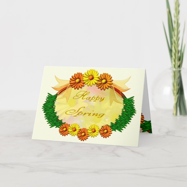 Tarjeta de primavera feliz (Anverso)