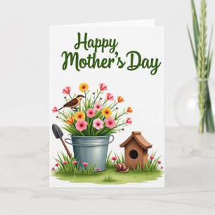 Tarjeta de Primavera Floral Bucket