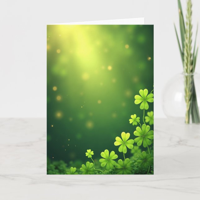 Tarjeta de primavera Lucky Shamrock (Anverso)