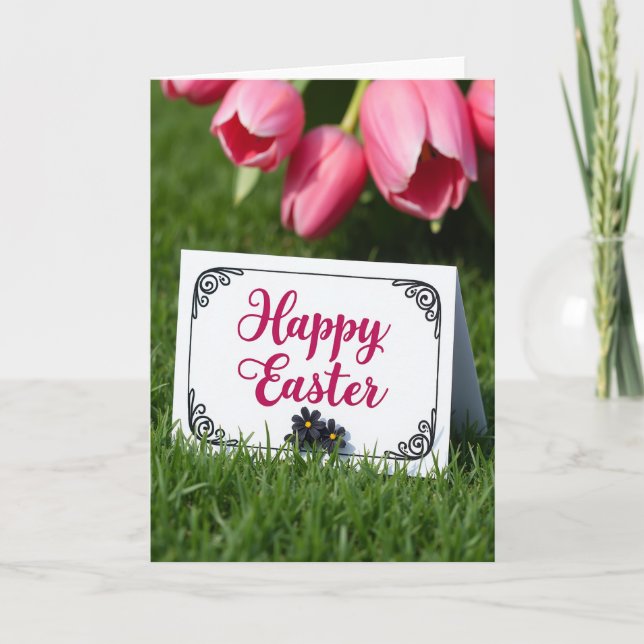 Tarjeta de primavera Magenta Script (Anverso)