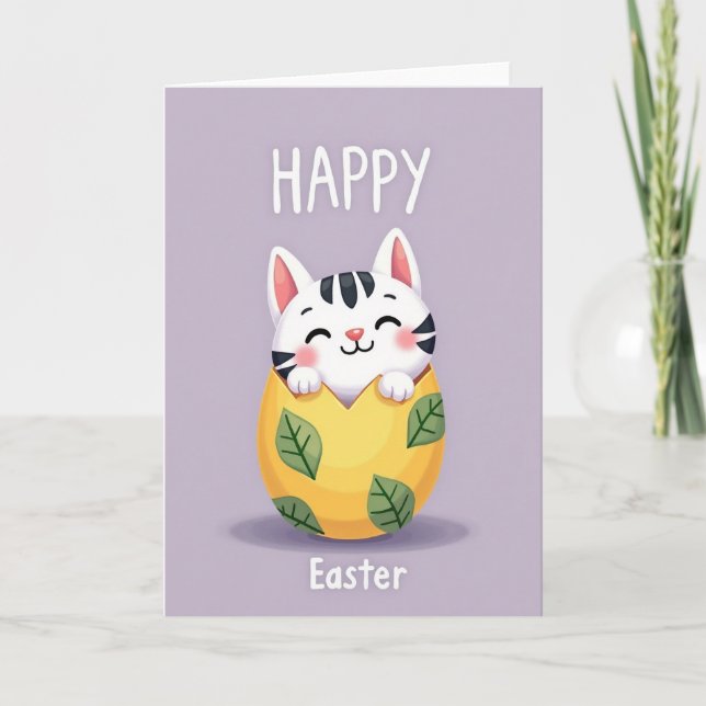 Tarjeta de primavera para felinos felices (Anverso)