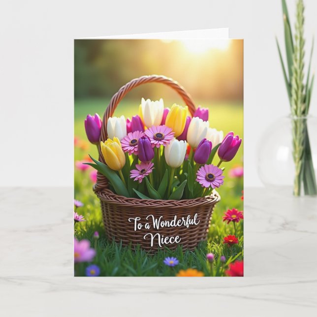 Tarjeta de primavera para una dulce sobrina (Anverso)