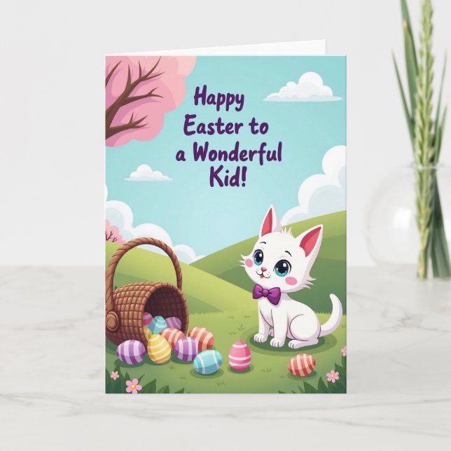 Tarjeta de primavera pastel rayada (Anverso)