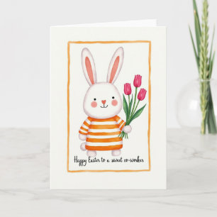 Tarjeta de primavera Ramillete de rayas de conejit