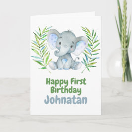Tarjeta de primer cumpleaños para el bebé Safari e
