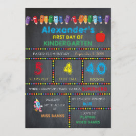 Tarjeta de primer día de jardín de infancia BOY,Ch