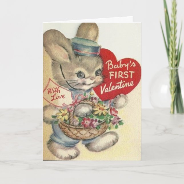 Tarjeta de primer El día de San Valentín del bebé  (Anverso)