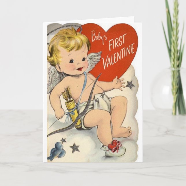 Tarjeta de primer El día de San Valentín del bebé  (Anverso)