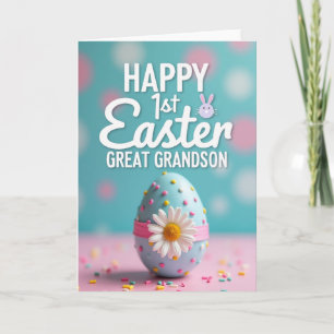 Tarjeta de primer huevo de Pascua con lunares