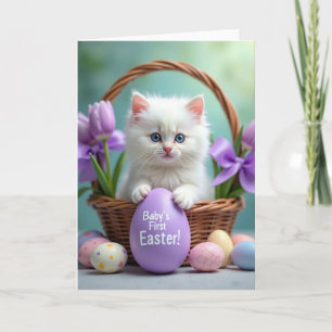 Tarjeta de Primer Huevo de Pascua de Gatito Esponj
