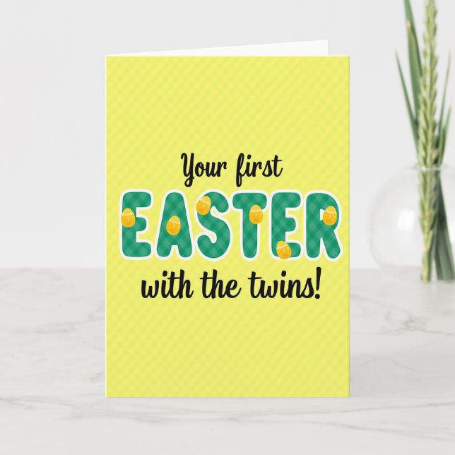 Tarjeta de Primera Celebración de Pascua de Gemelo (Anverso)