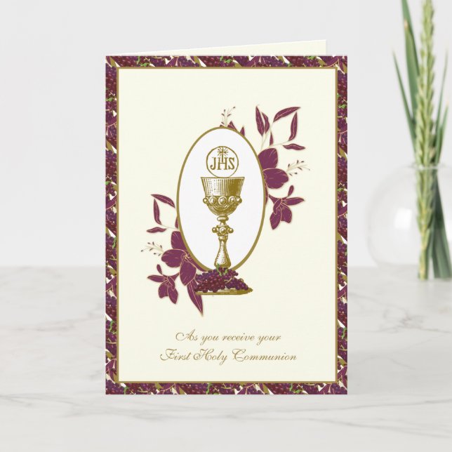 Tarjeta de Primera Comunión Católica de Jesús Ánge (Anverso)