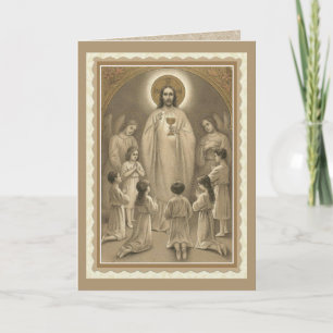 Tarjeta de Primera Comunión con oración y verso