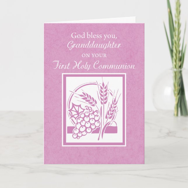 Tarjeta de Primera Comunión de la Nieta, Rosa (Anverso)