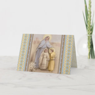 Tarjeta de Primera Comunión de la Virgen María Cri