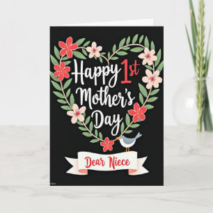 Tarjeta de Primera Madre Floral