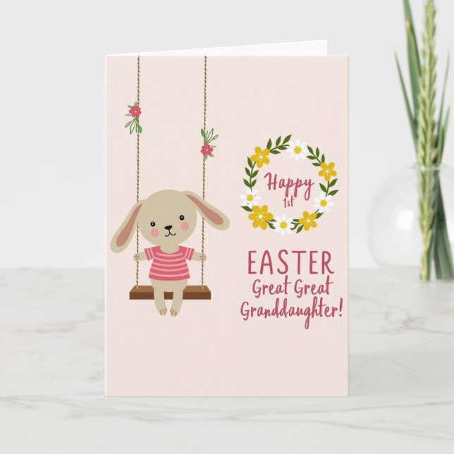 Tarjeta de primera Pascua para bisnieta (Anverso)