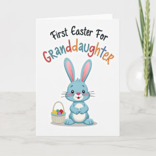 Tarjeta de Primera Pascua para Nieta con Conejo