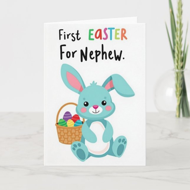 Tarjeta de primera Pascua para sobrino (Anverso)